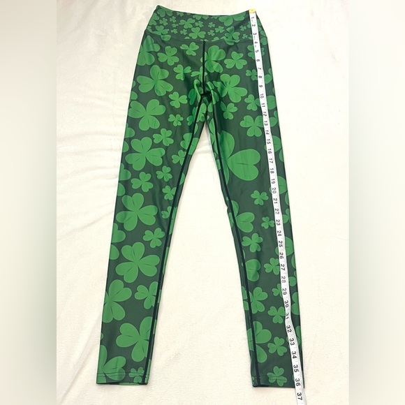 Vastitch Two-Tone Green Clover Women’s Leggings Size Small - Picture 7 of 14